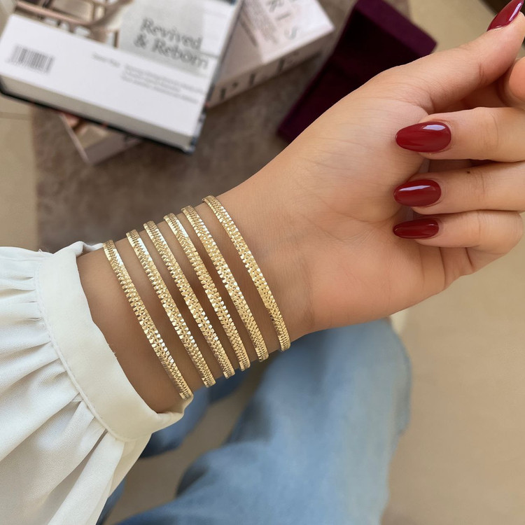 النگو طلاروس ۳ میل تراش ریز برلیانی روی دست پک ۶ عددی