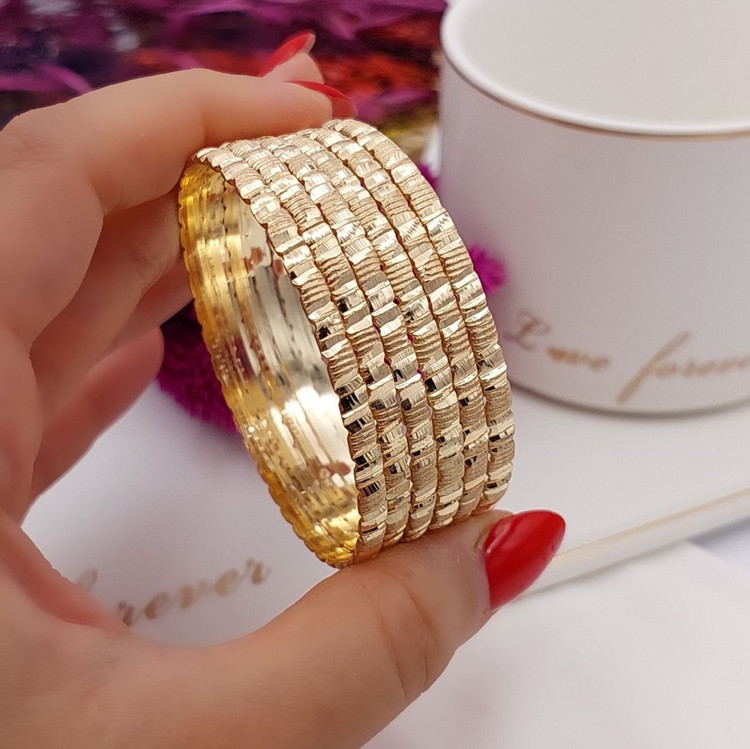 النگو طلاروس ۳ میل طرح شیاردار پک ۶ عددی