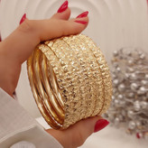 پک 3 عددی النگو زنانه طلا روس 6 میل مجلسی پرجزئیات