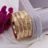 النگو زنانه 8 میل طلا روس پر تراش طرح هندسی مربعی کپی طلا