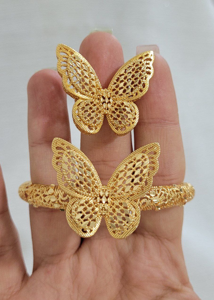 س دستبند، انگشتر پروانه زنانه