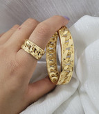 ست دستبند، انگشتر طرح طلای زنانه