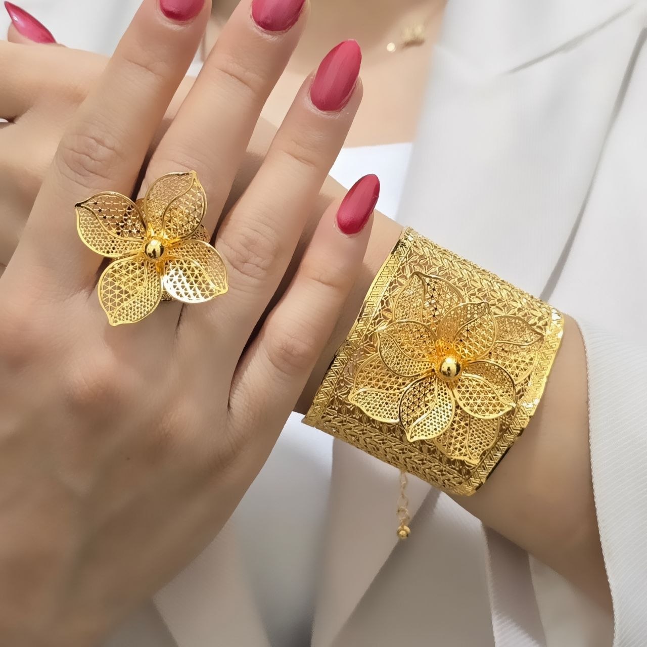 ست دستبند، انگشتر بحرینی زنانه