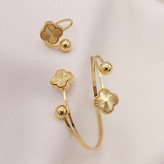 ست دستبند و انگشتر ونکلیف طرح گوی و شبدر