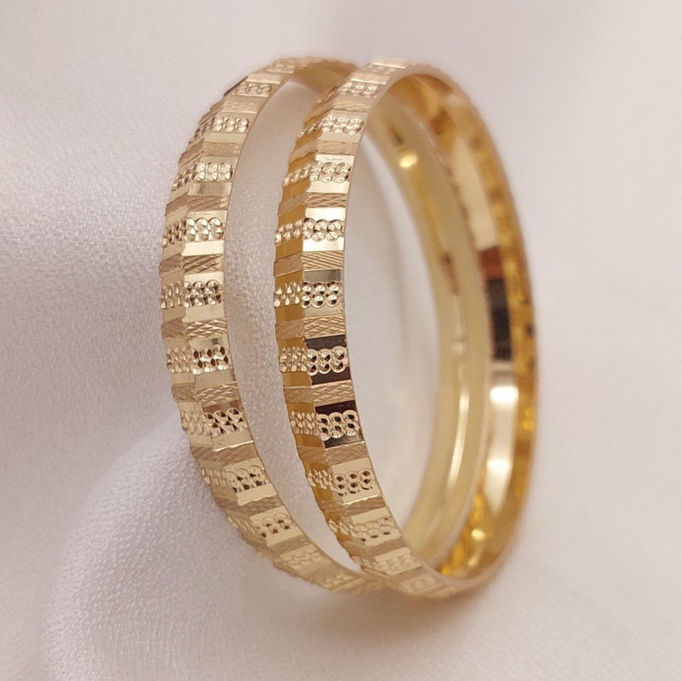 النگو طلا روس 8 میل طرح تراش (پک 2 تایی)