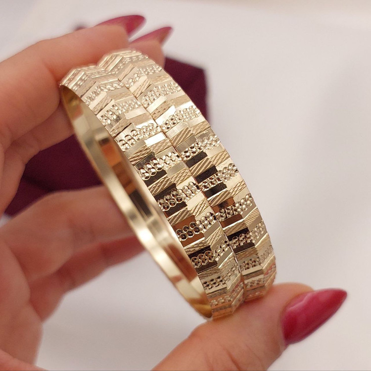 النگو طلا روس 8 میل طرح تراش (پک 2 تایی)