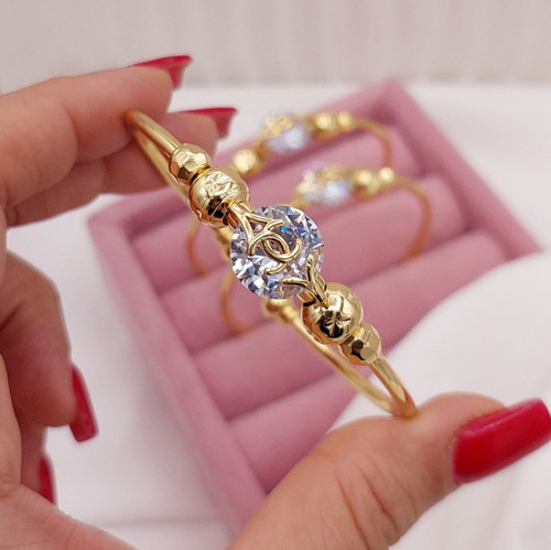 دستبند شنل جدید تک نگین (طرح جواهر)