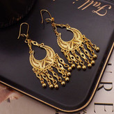 گوشواره آویز سیتی گلد طرح توری و اسلیمی (ملیلهکاری)