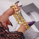 دستبند زنانه طرح طلا کارتیر جدید پهن