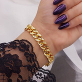 دستبند زنانه طرح طلا کارتیر جدید پهن