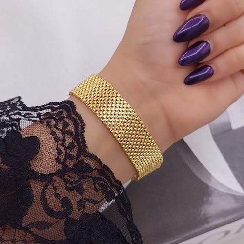 دستبند زنانه طرح طلا حصیری جدید CityGold