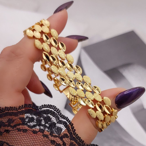 دستبند زنانه طرح طلا جدید CityGold پولکی چندردیفه