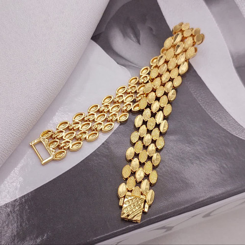 دستبند زنانه طرح طلا جدید CityGold پولکی بیضی چندردیفه