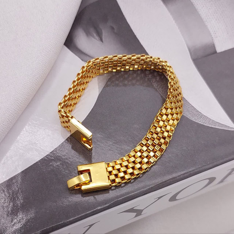 دستبند زنانه طرح طلا رولکسی جدید CityGold بافت ریز براق