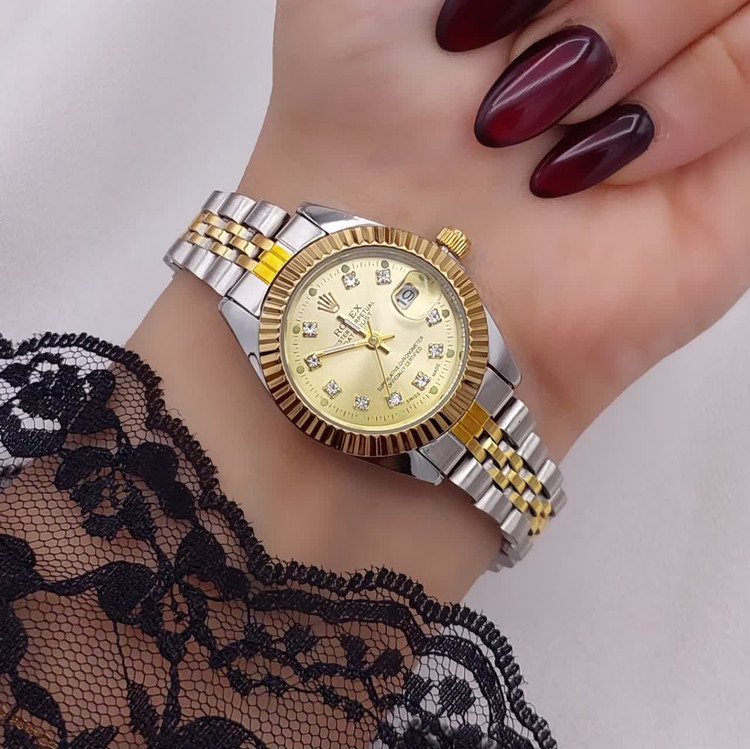 ساعت زنانه Rolex در دو مدل لوکس با بند دو رنگ طلایینقرهای