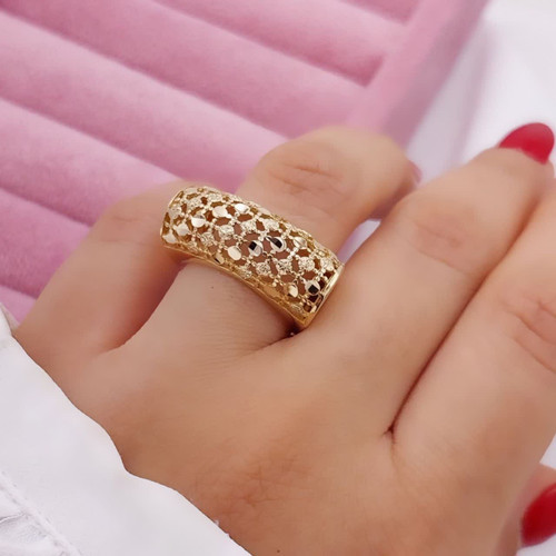 انگشتر زنانه طلاروس مشبک گلریز