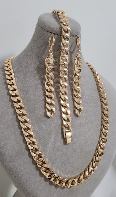 سرویس طرح طلای کارتیر زنجیر پهن و یکدست